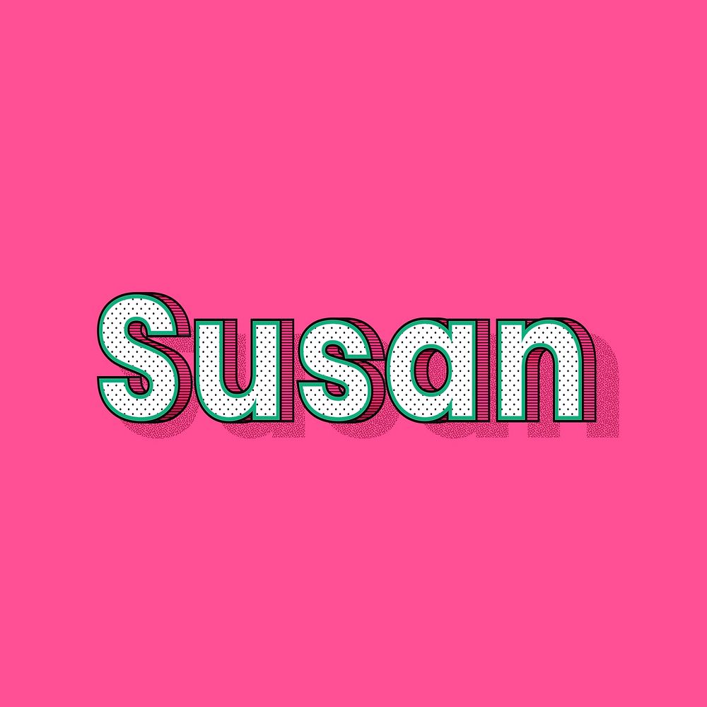 Susan name retro dotted style design