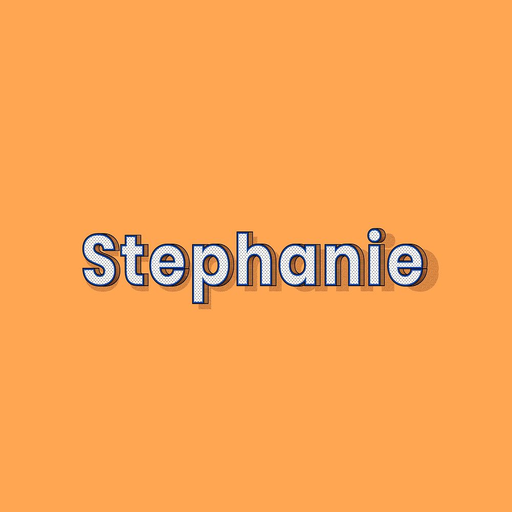 Stephanie name retro dotted style design