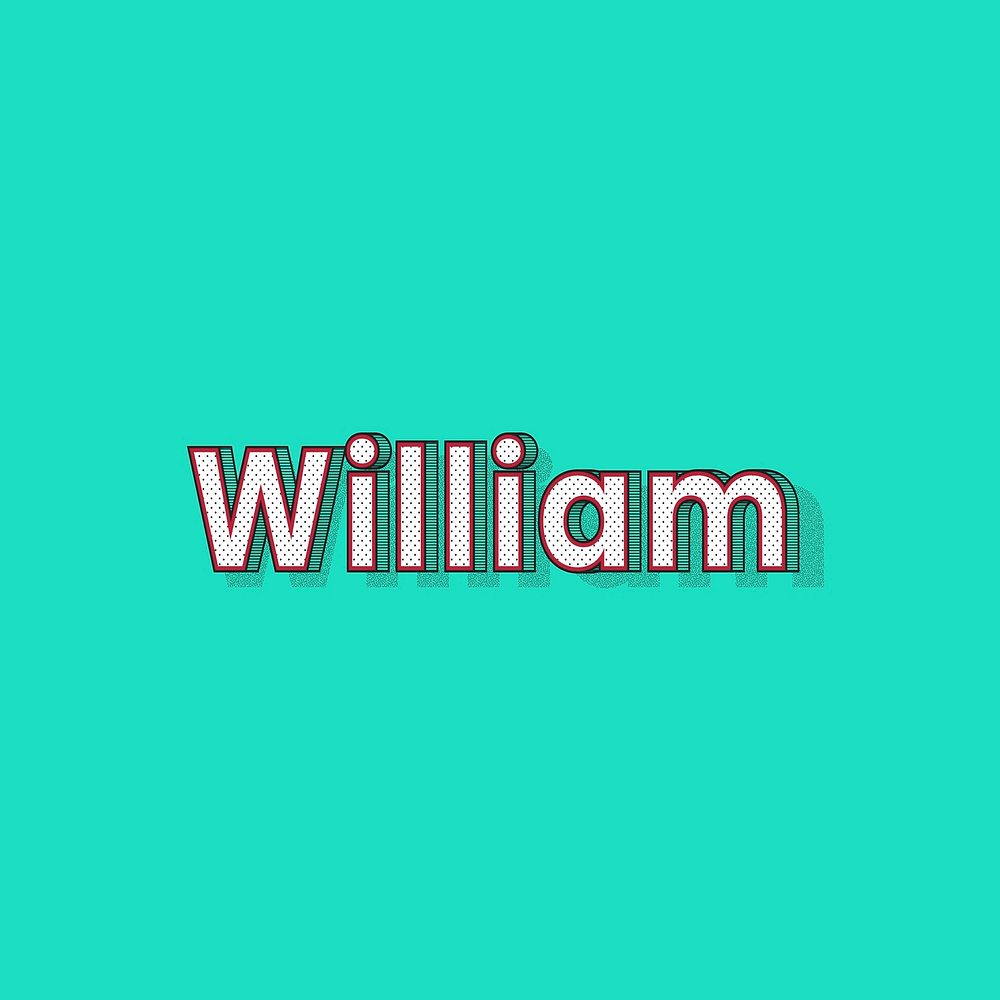 William name retro dotted style design