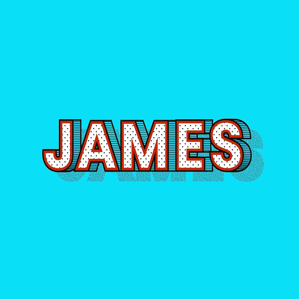 JAMES name retro dotted style design
