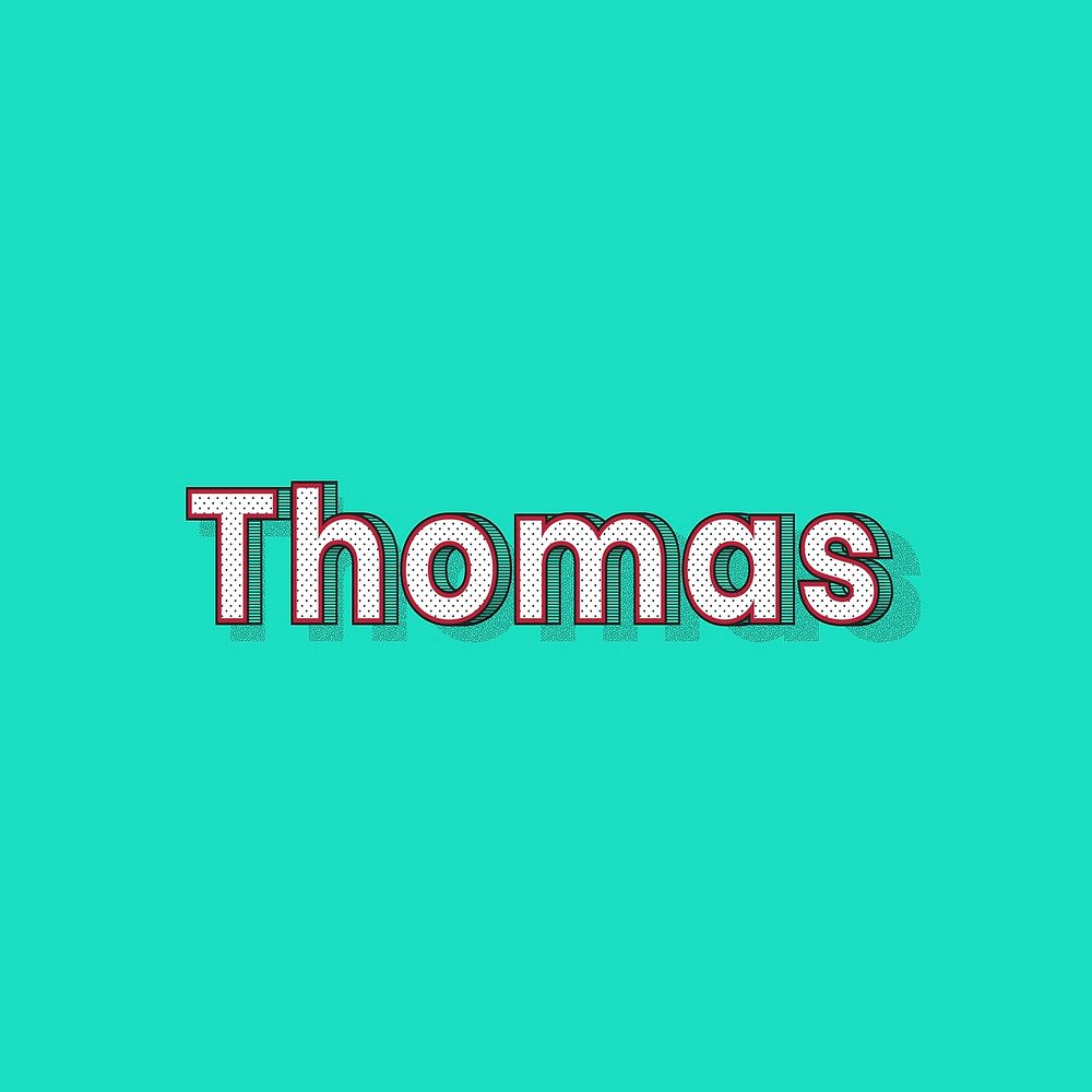 Thomas name lettering font shadow retro typography