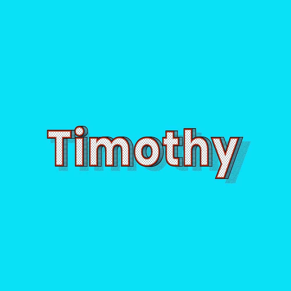 Timothy name lettering font shadow retro typography