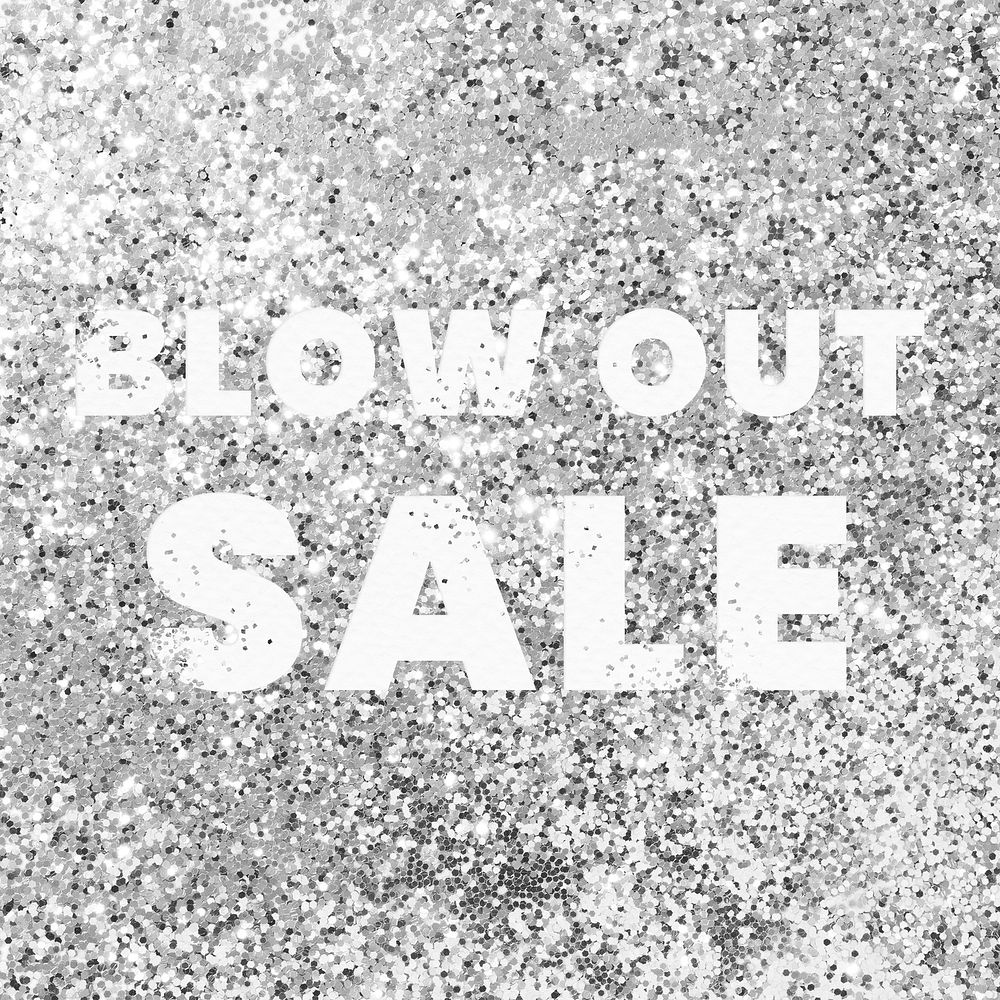Blow out sale glittery shopping typography