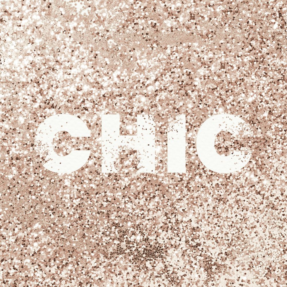 Chic glitter gold typography text