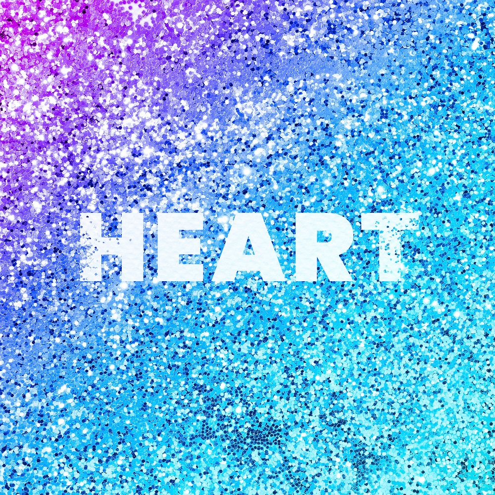 Heart texture glittery word typography