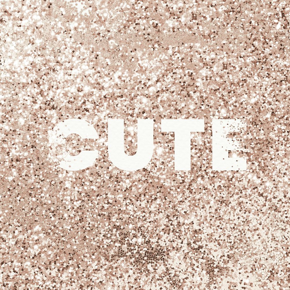 Cute glittery gold texture word typography