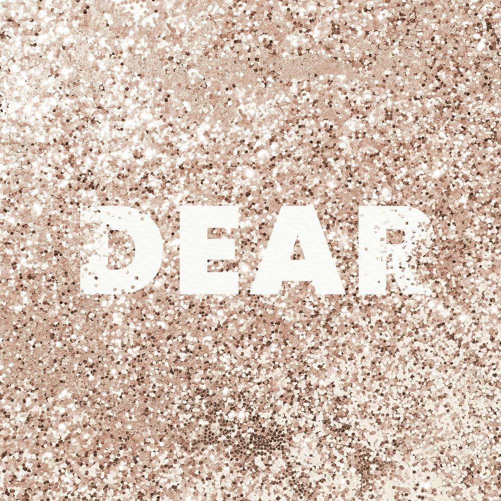 Dear glittery gold texture word typography