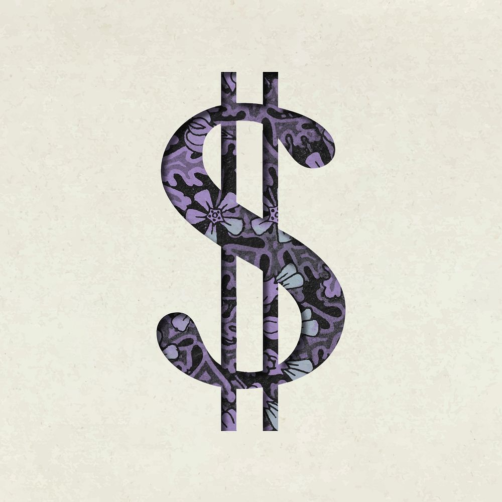 Dollar sign vector punctuation in retro font