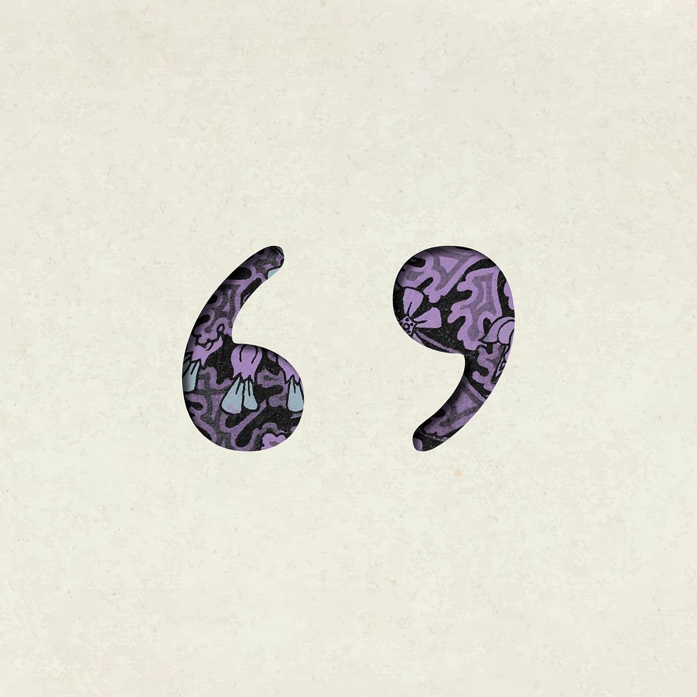 Vintage purple Apostrophe vector symbol typography