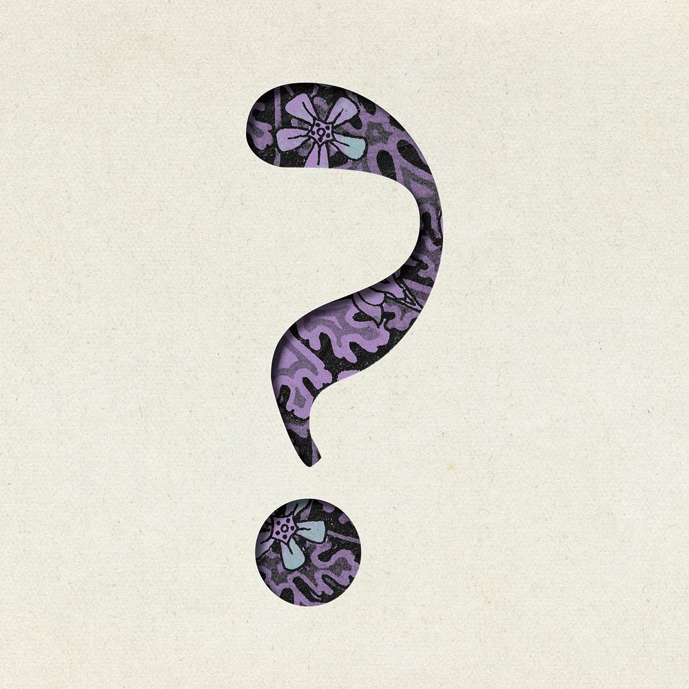 Question mark punctuation psd in retro font