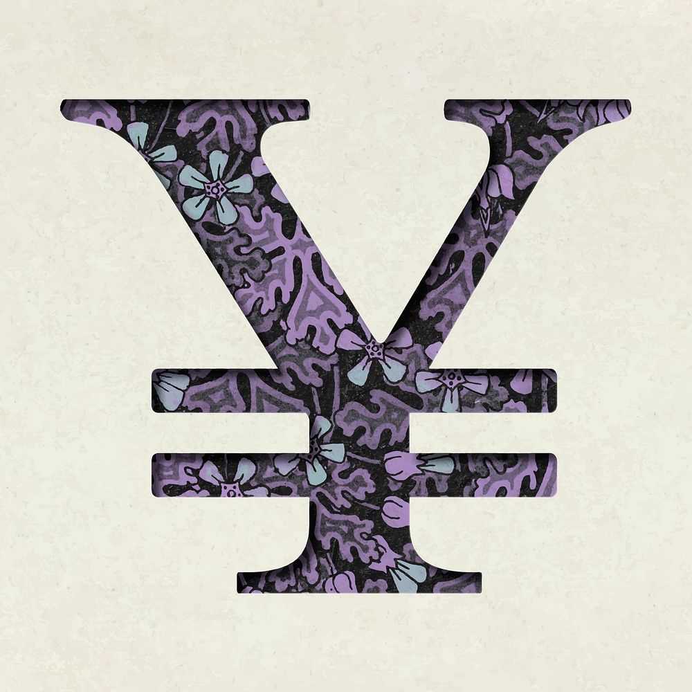 Japanese yen sign font vector