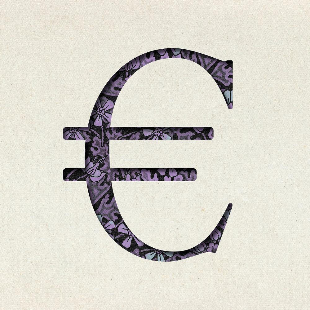 Euro sign retro psd vintage typography icon