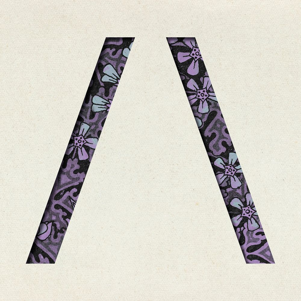 Vintage purple Slash and Backslash psd symbol typography