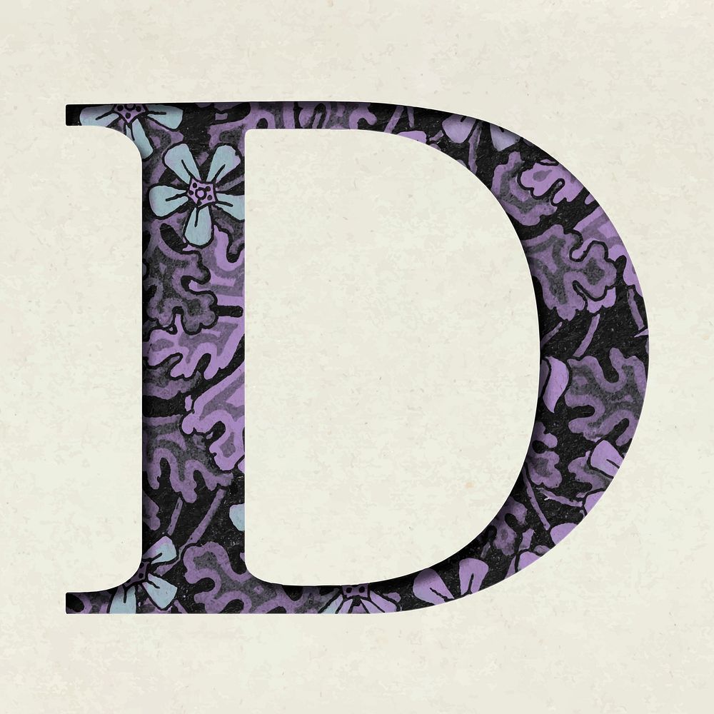 Vintage purple vector letter D | Premium Vector - rawpixel