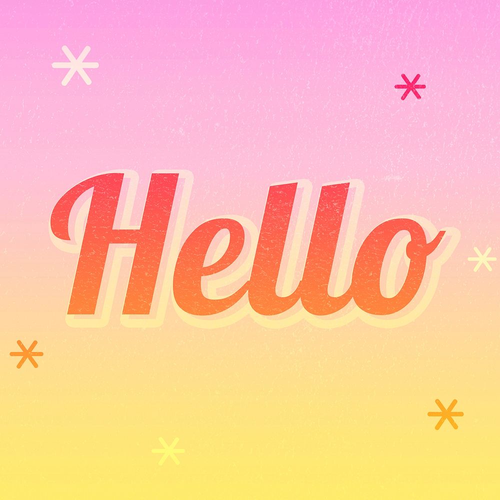 Hello word colorful pastel illustration