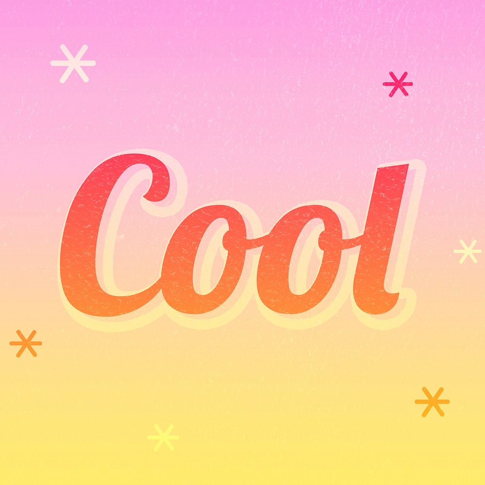 Cool text dreamy vintage star typography