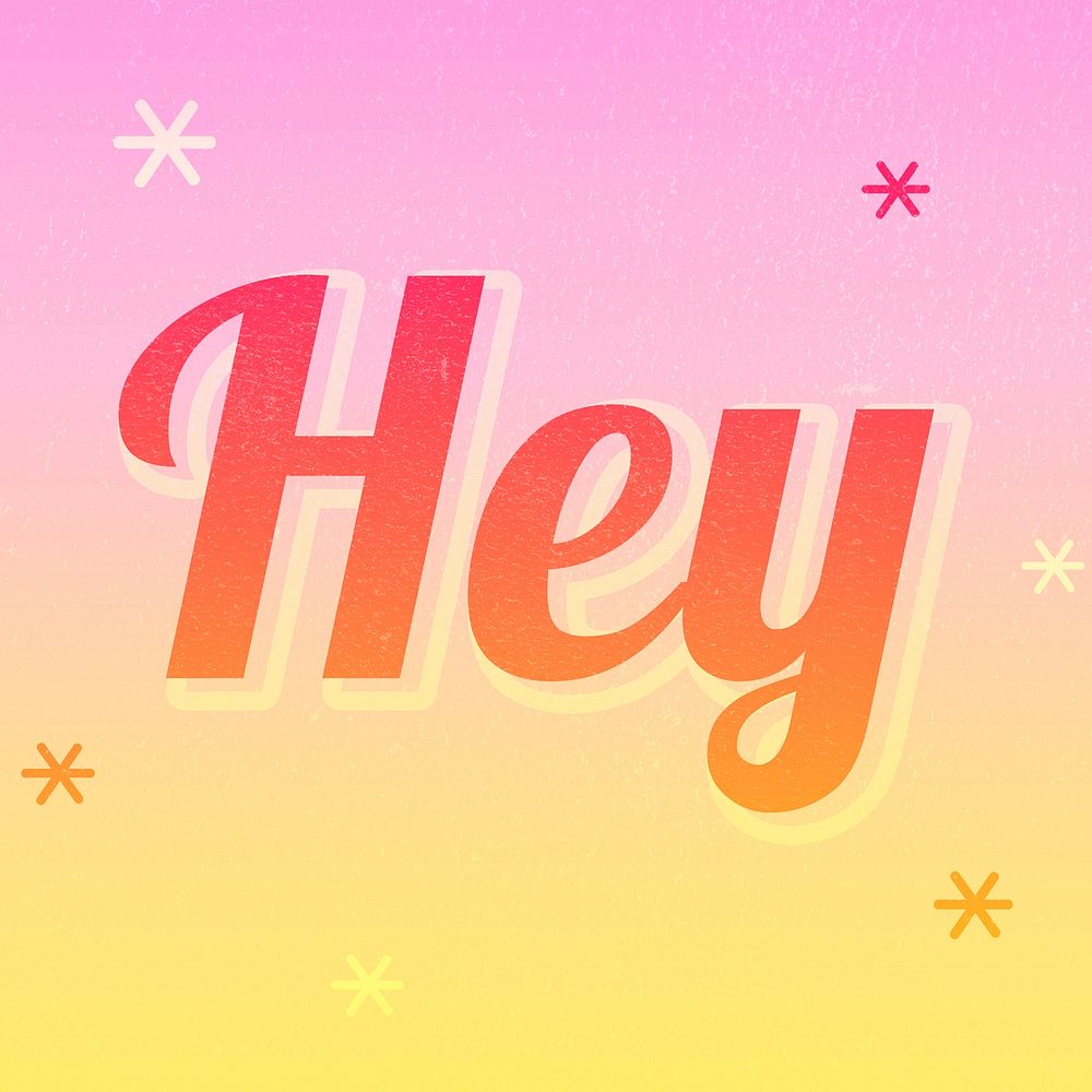 Hey word vintage colorful font