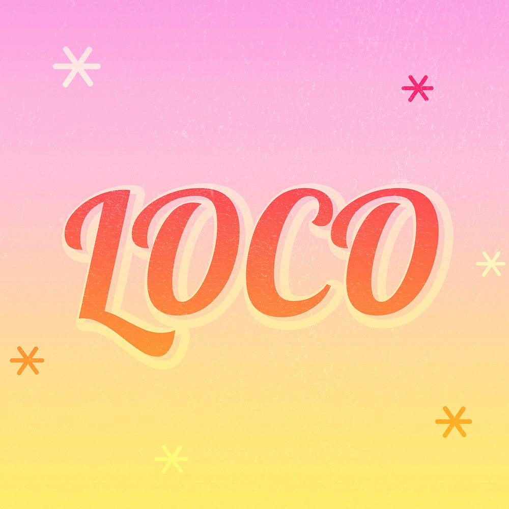 Loco text magical star feminine typography