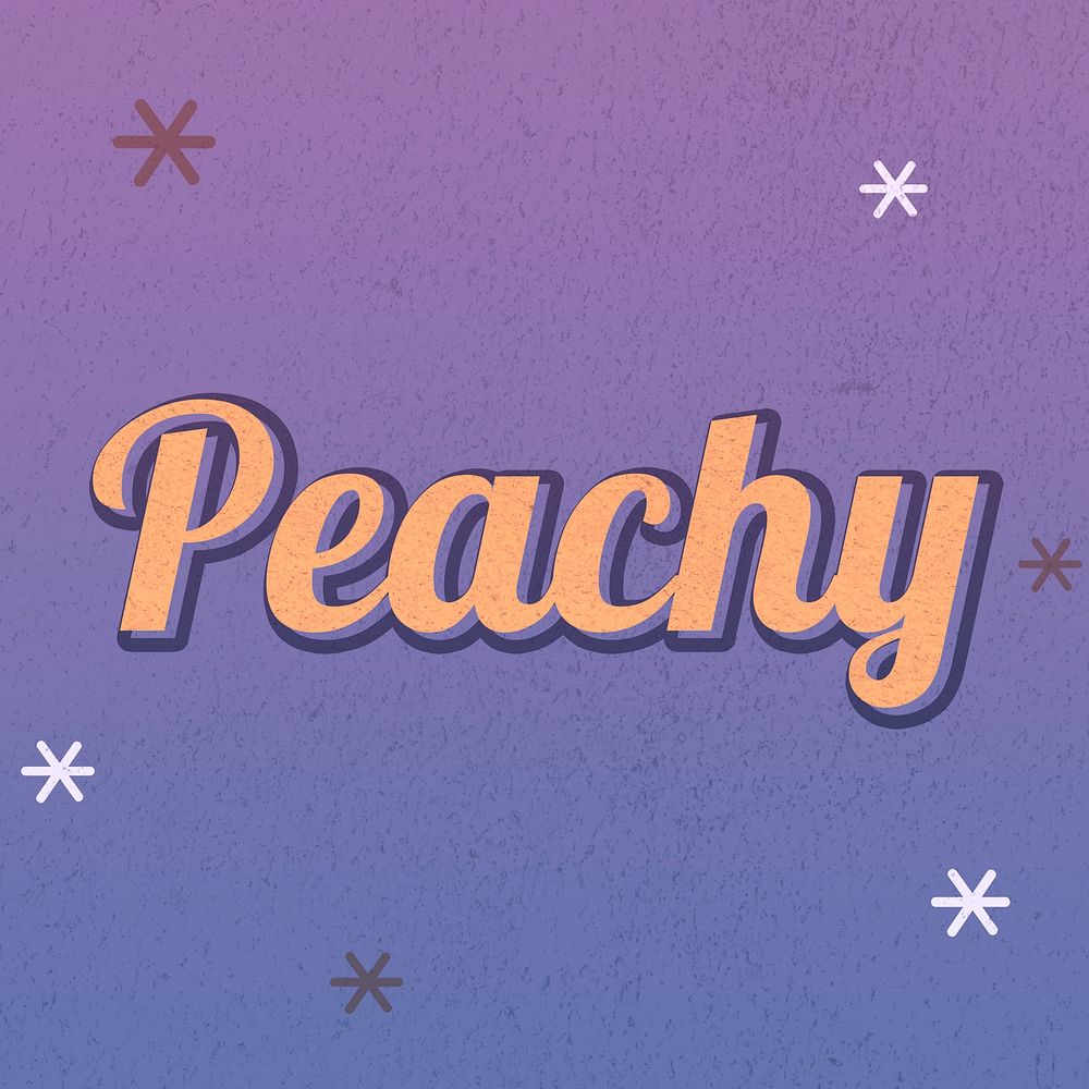 Peachy text dreamy vintage star typography