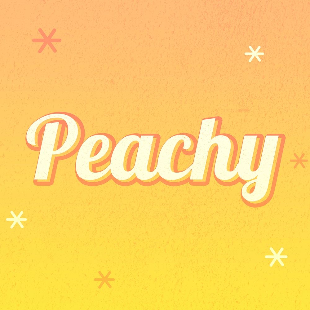 Peachy word orange gradient text