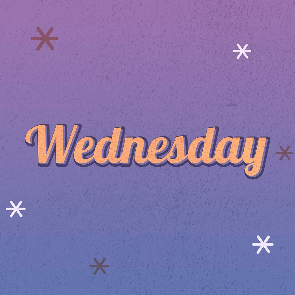 Wednesday text dreamy vintage star typography