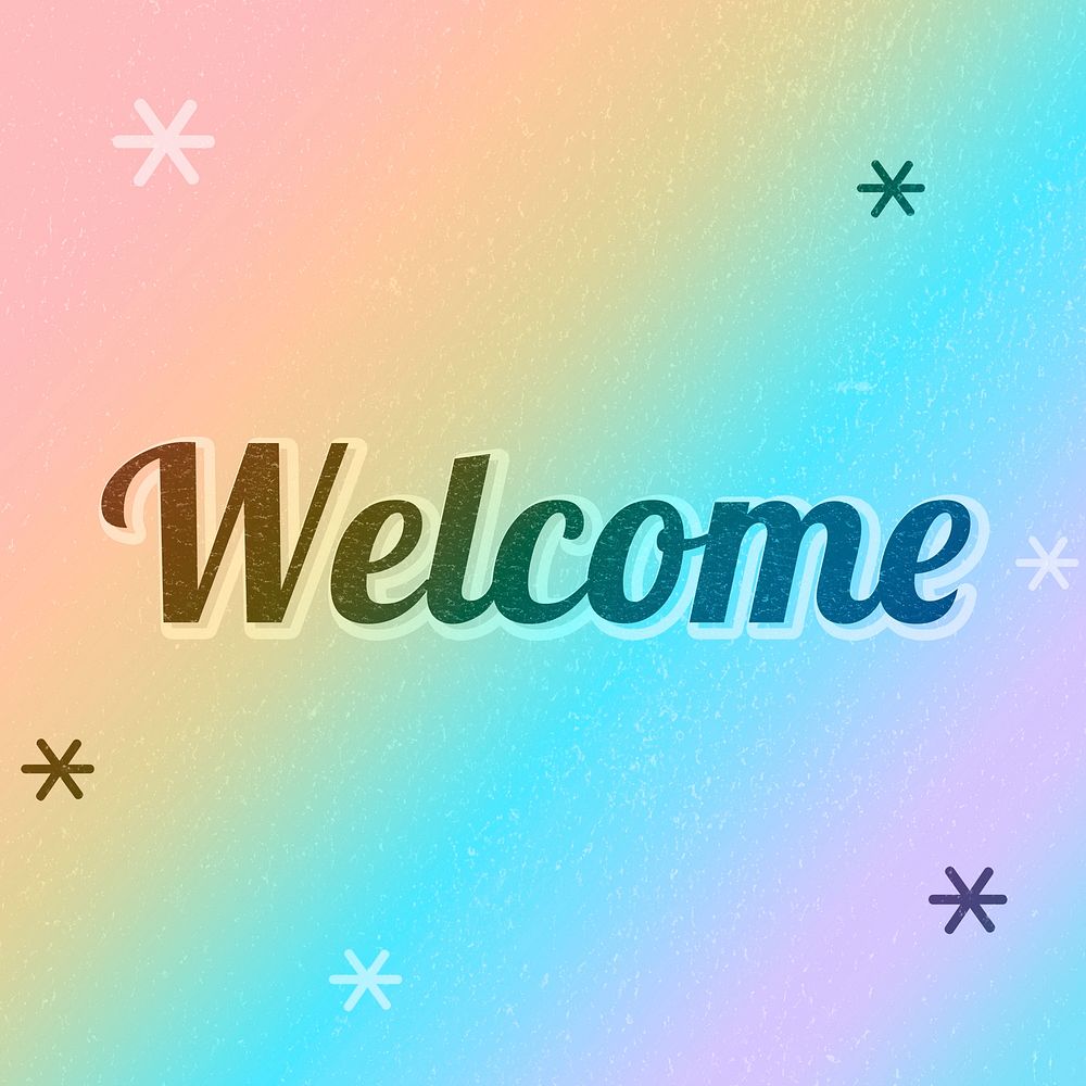 Welcome word gay pride rainbow font