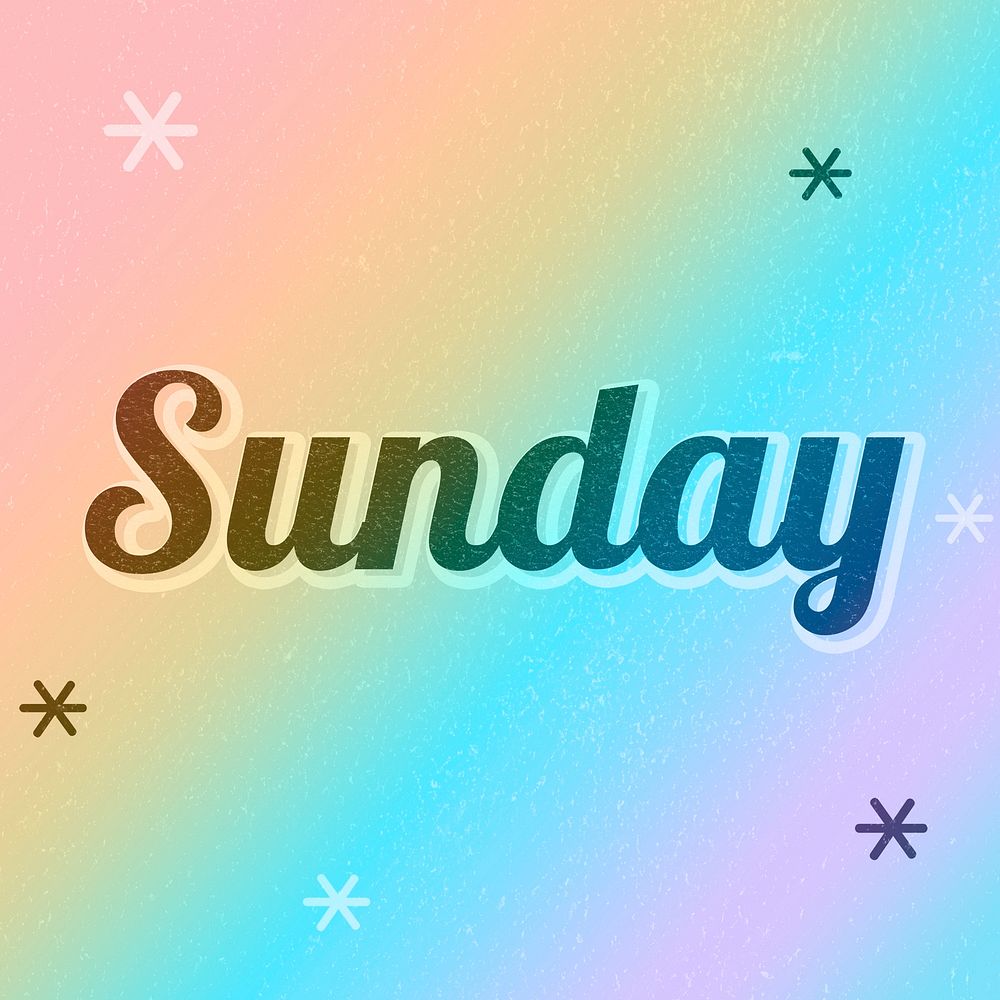 Sunday word gay pride rainbow font