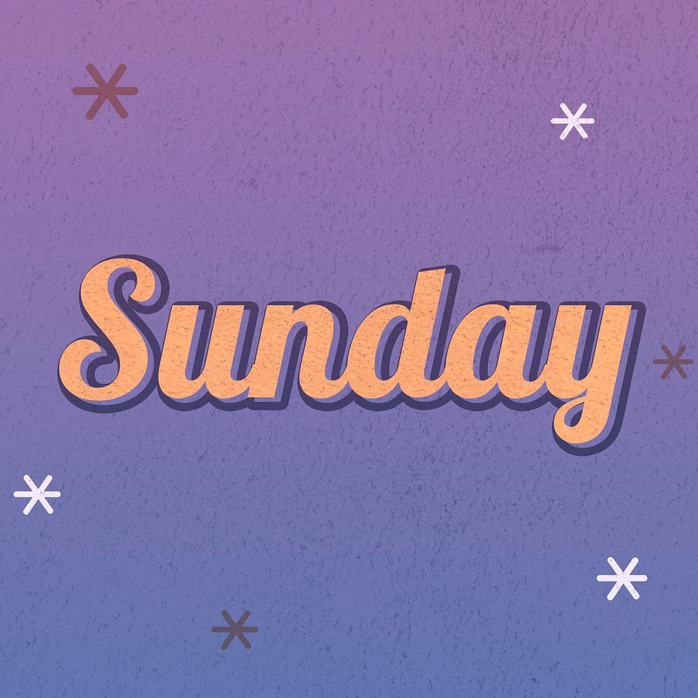 Sunday text dreamy vintage star typography
