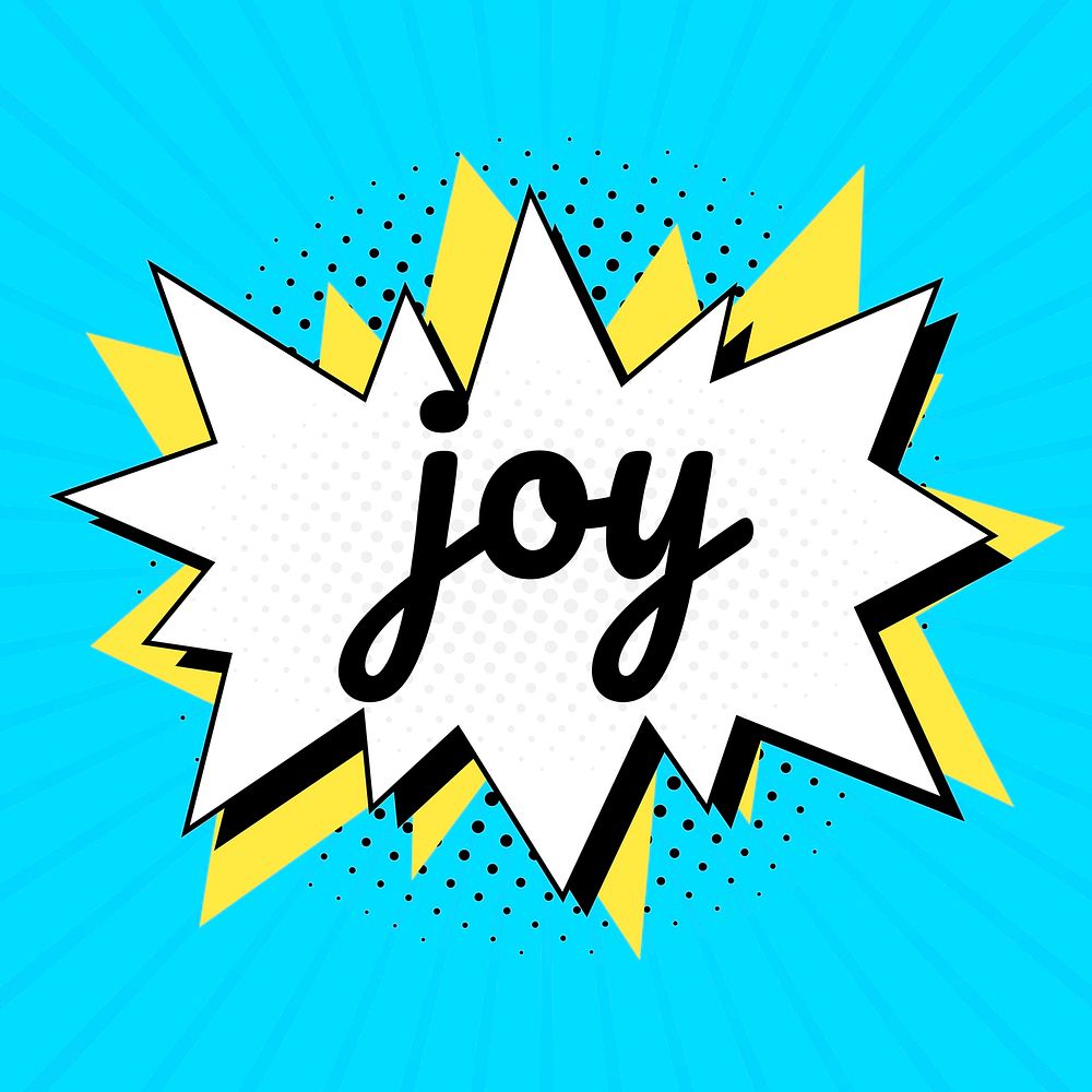 Joy text comic typeface clipart for kids