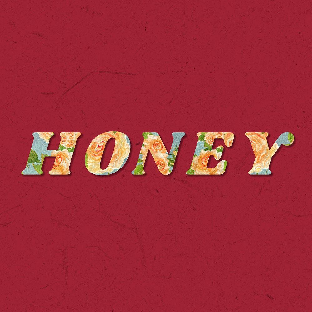 Colorful honey letter vintage font