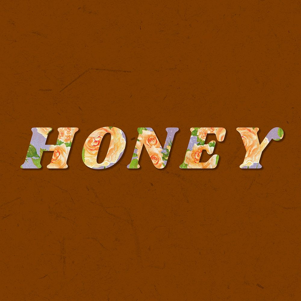 Honey floral pattern font typography