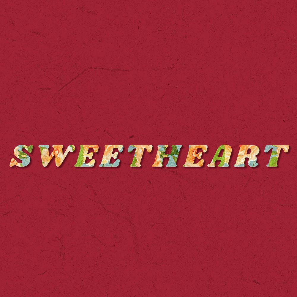 Colorful sweetheart typography vintage font