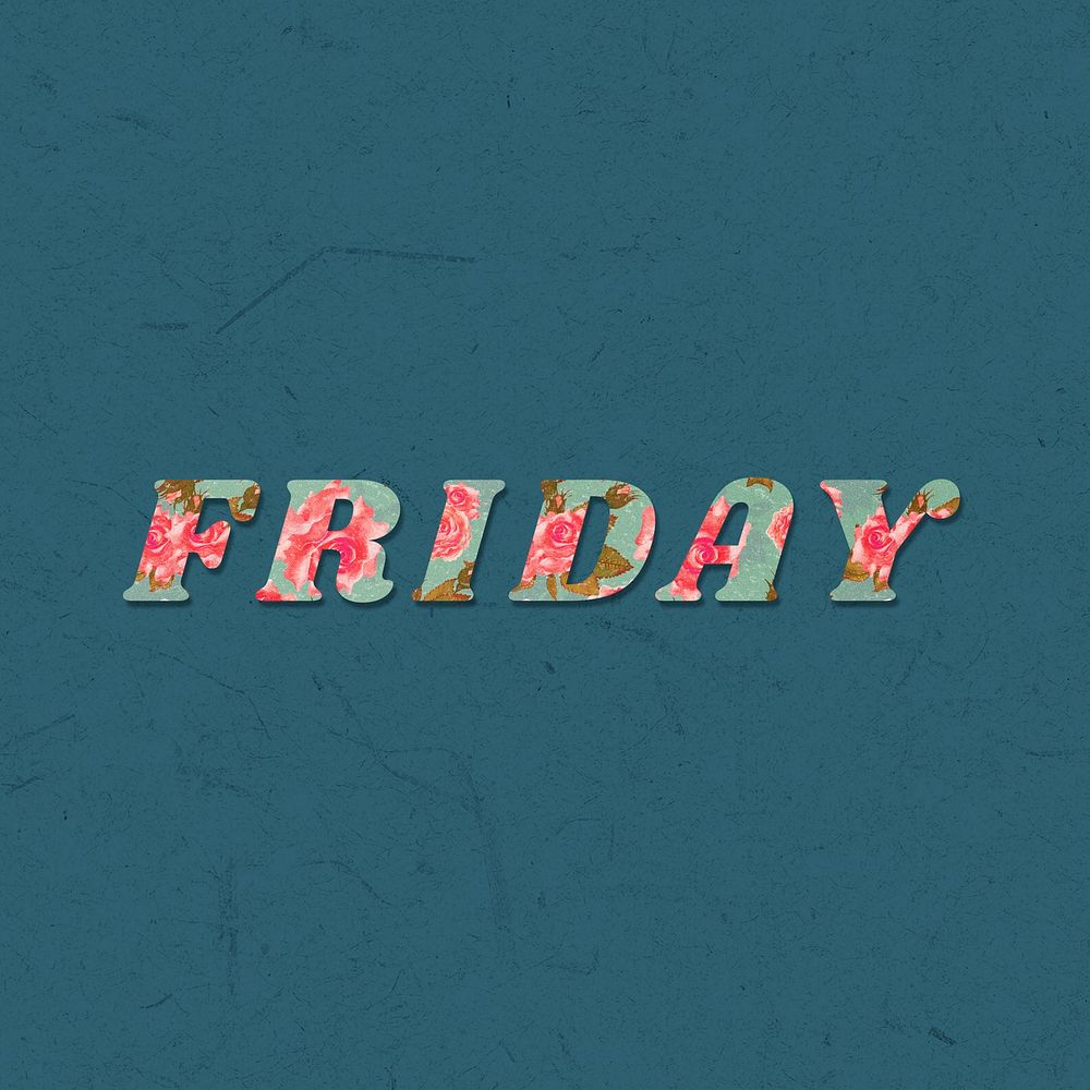 Friday day bold floral pattern font