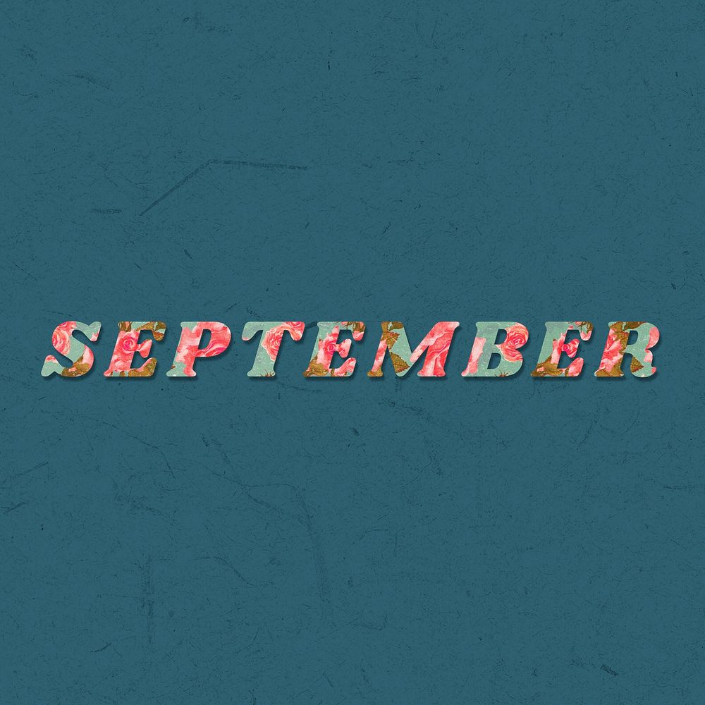 Colorful September month text