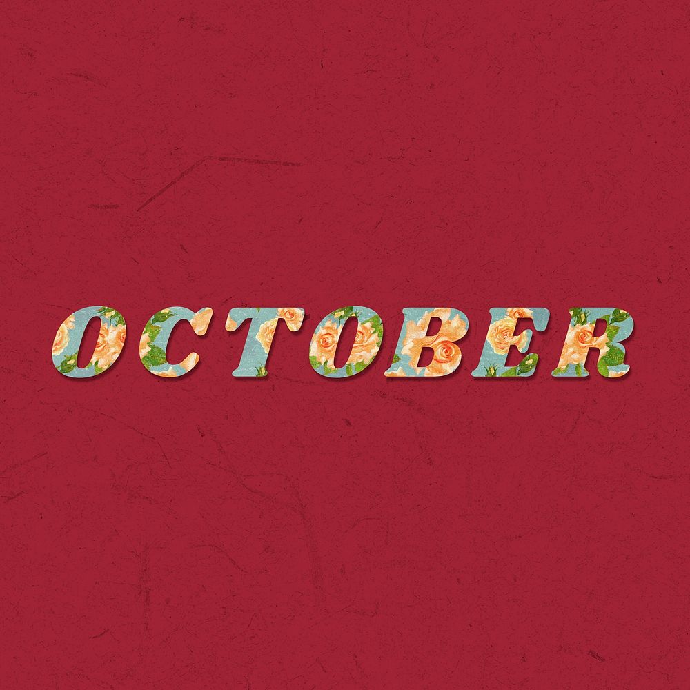 Colorful October month text