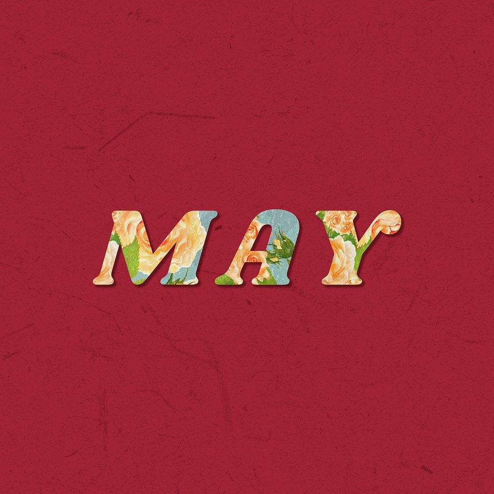May floral pattern font typography