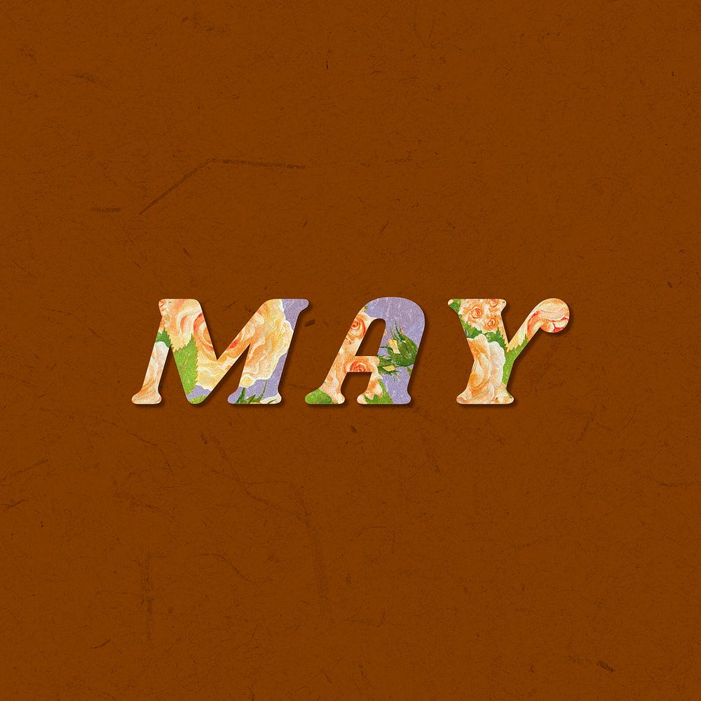 May text retro floral typography