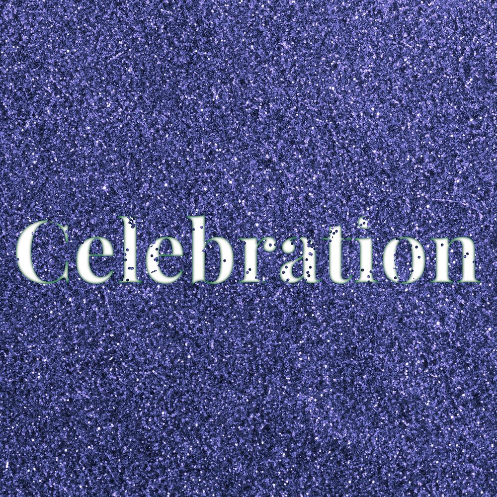Celebration lettering typography glitter font