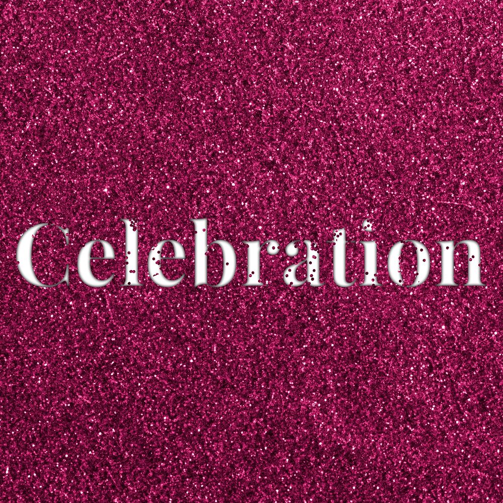 Sparkle celebration glitter word art typography