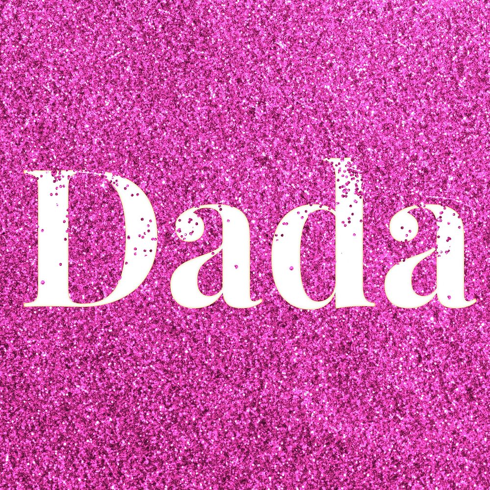 Pink glitter dada lettering typography festive effect