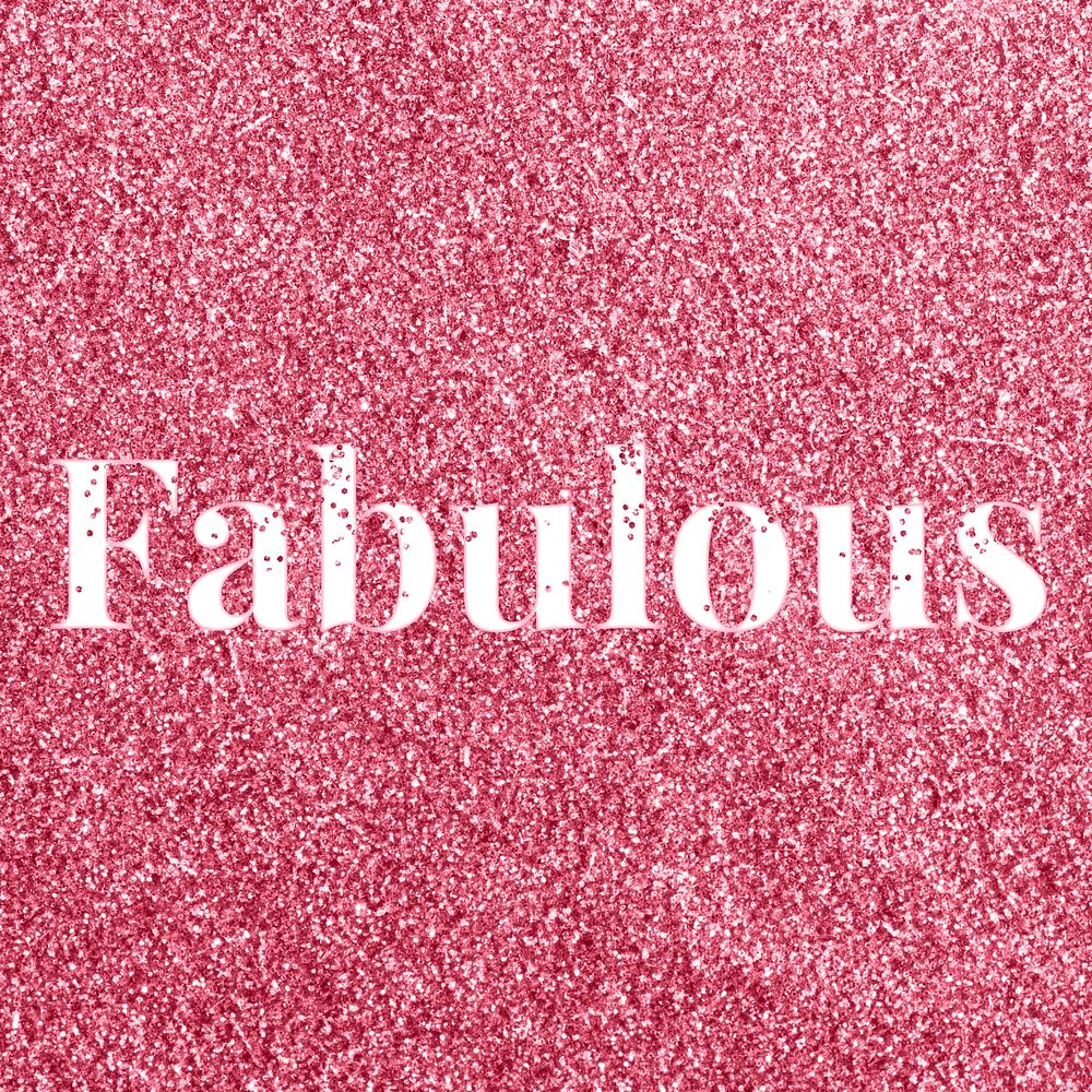 Fabulous rose glitter word typography