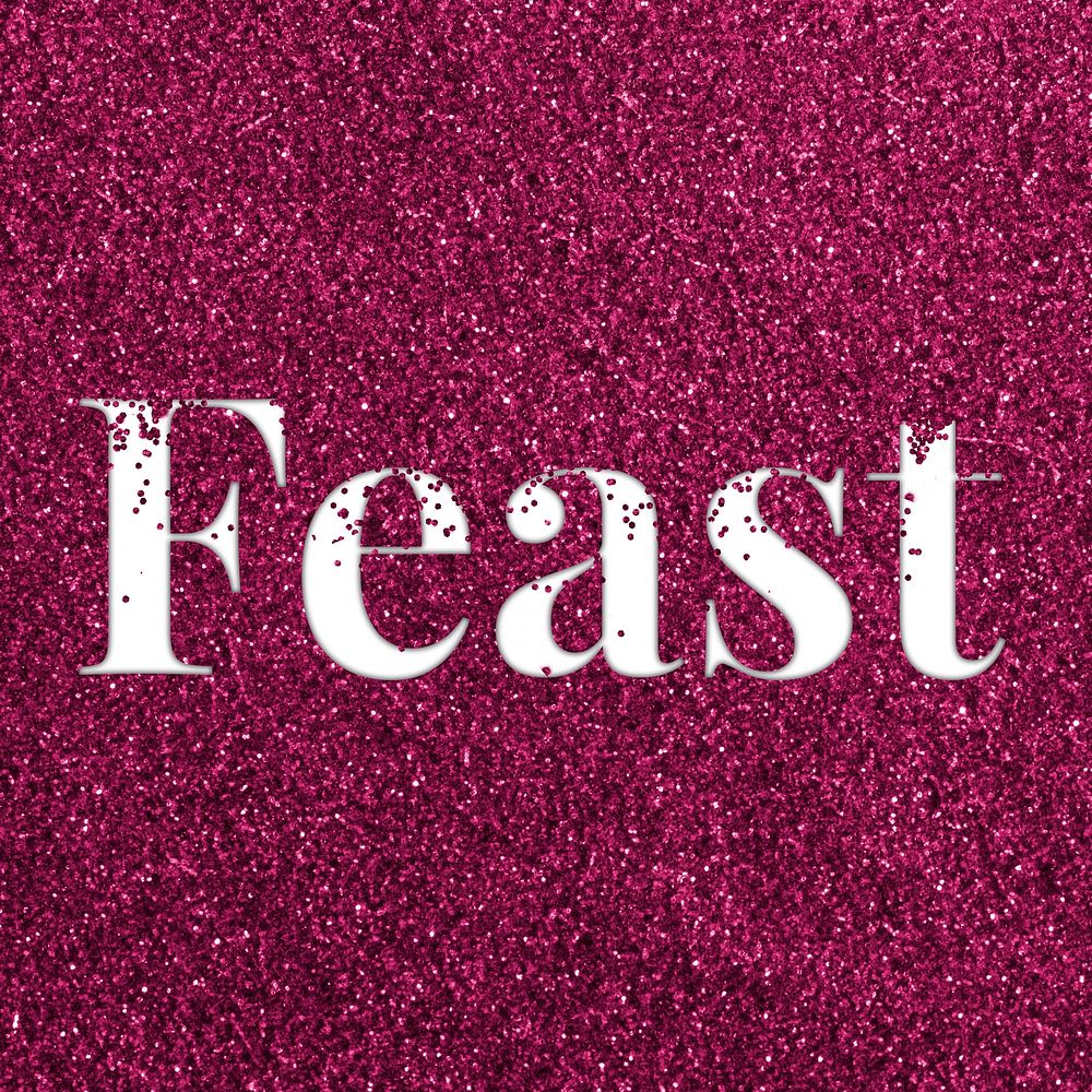 Feast ruby glitter word typography