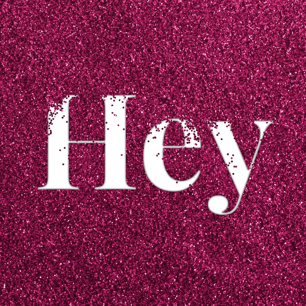 Ruby glitter hey word typography festive effect