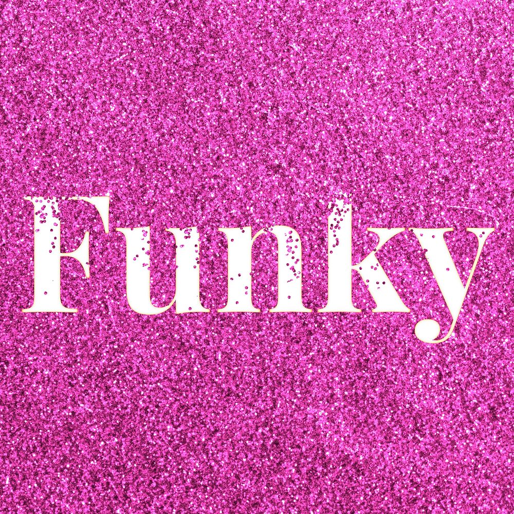 Pink glitter funky lettering typography festive effect