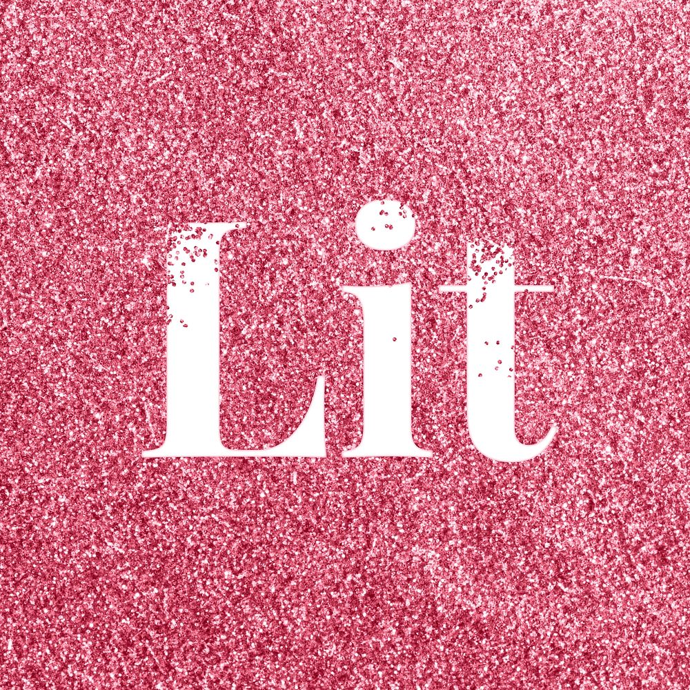 Lit word typography glitter font