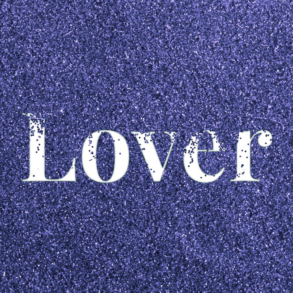 Lover word typography glitter font