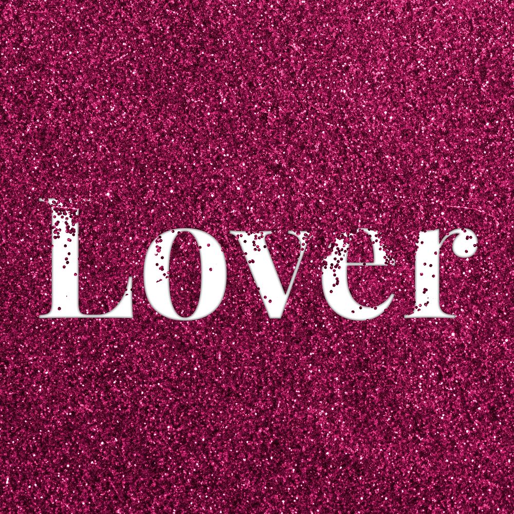 Ruby glitter lover text typography festive effect
