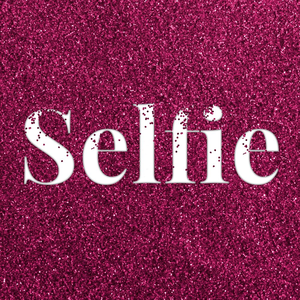 Ruby glitter selfie text typography festive effect