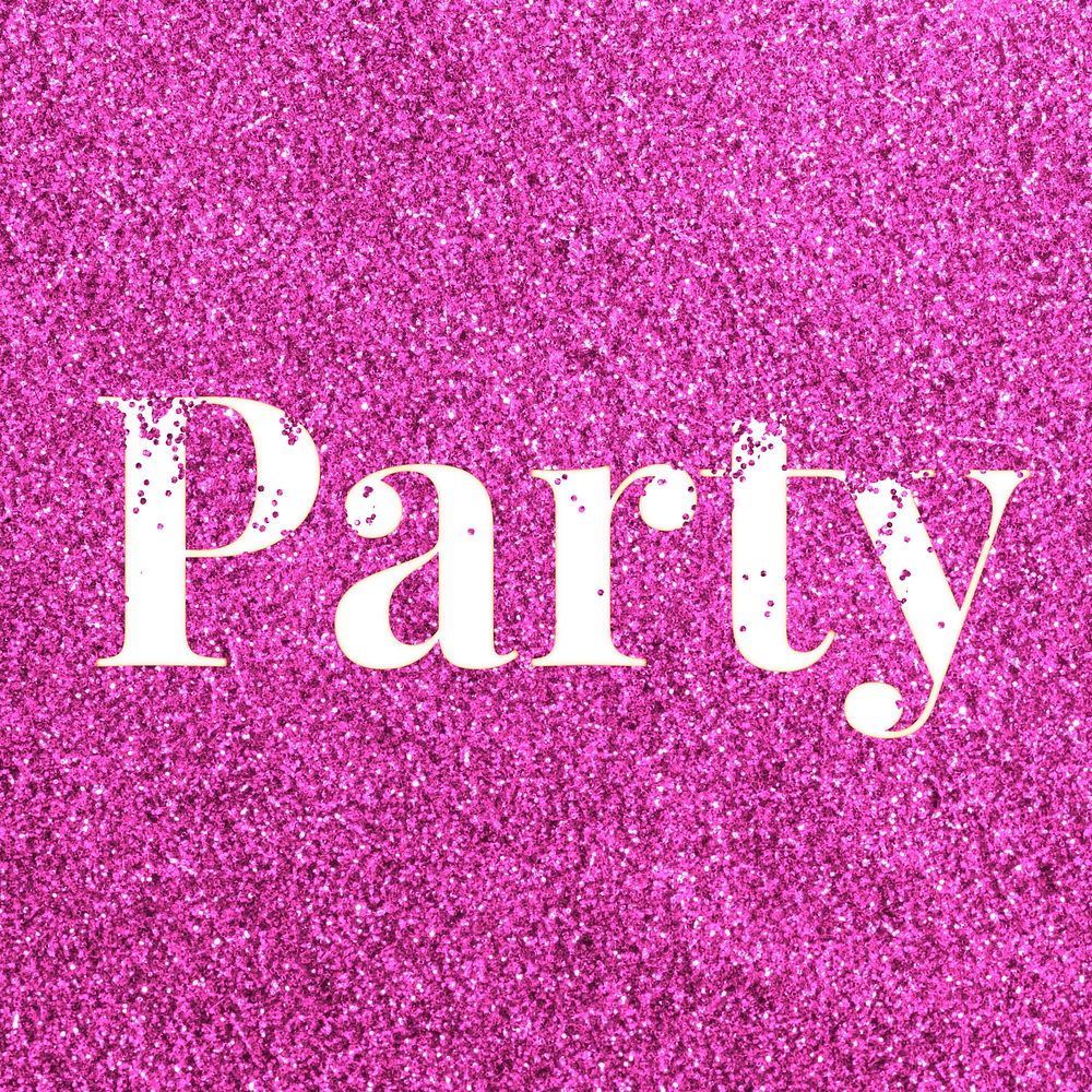 Pink glitter party lettering typography festive effect