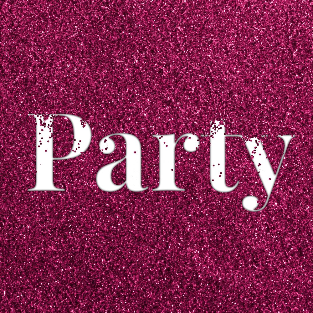 Ruby glitter party text typography festive effect